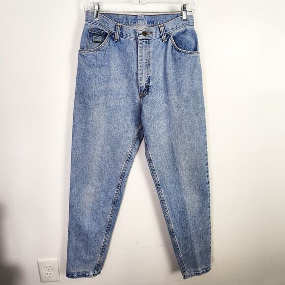 Wrangler Light Wash Rigid Denim Mom Jeans Size 10 x 32 High Rise 90s Vintage - Picture 1 of 9